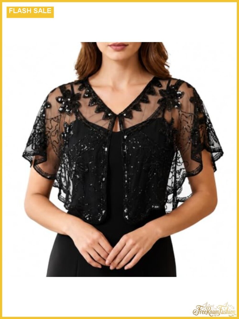 Sequin Beaded Shawl Wrap for Evening Dresses Vintage Formal Cape